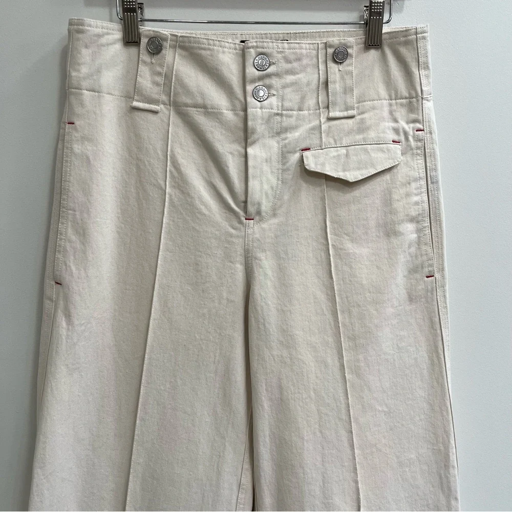Isabel Marant Pants Creamy White (Ecru) Dilemony Denim Trousers 38 U.S Size 6